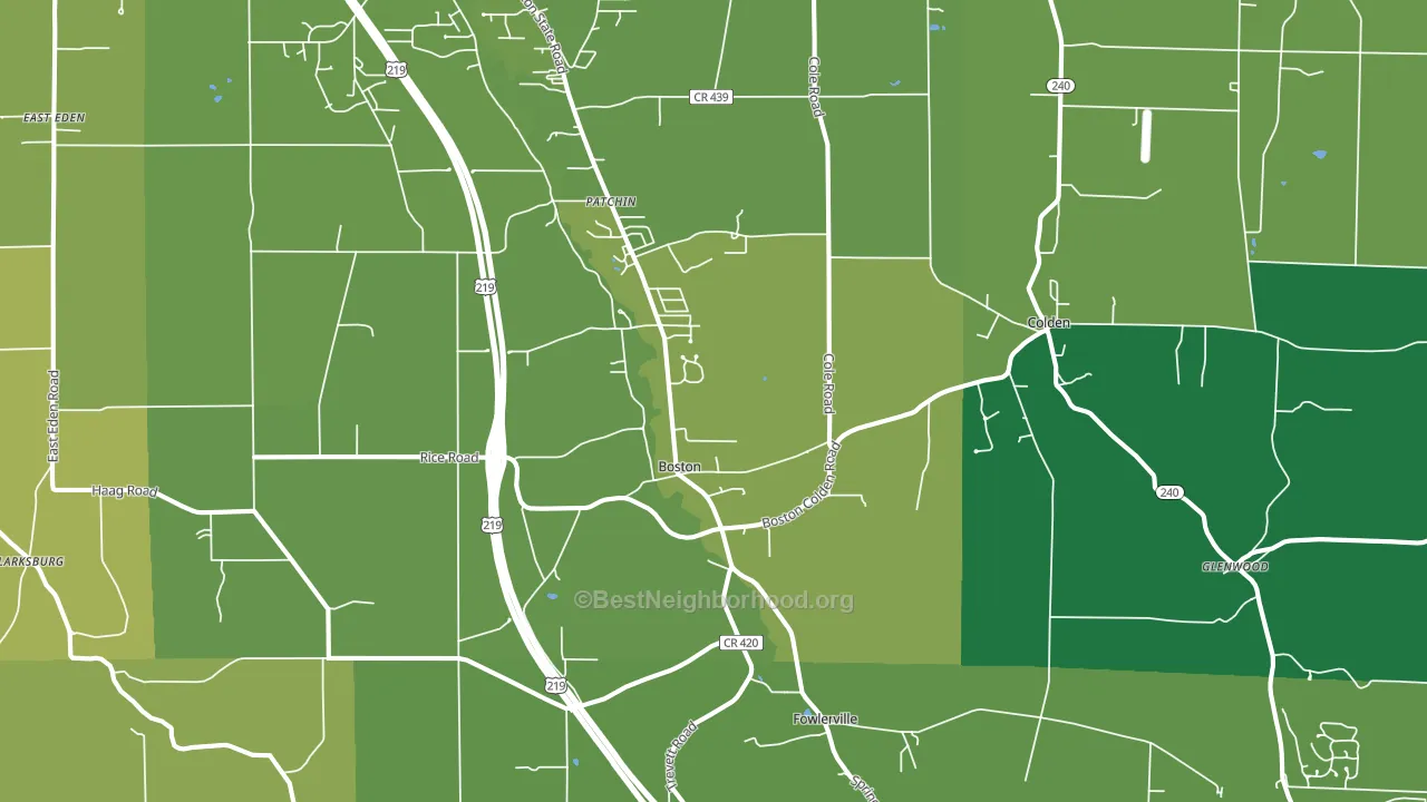 Boston, NY block-group voter-turnout map