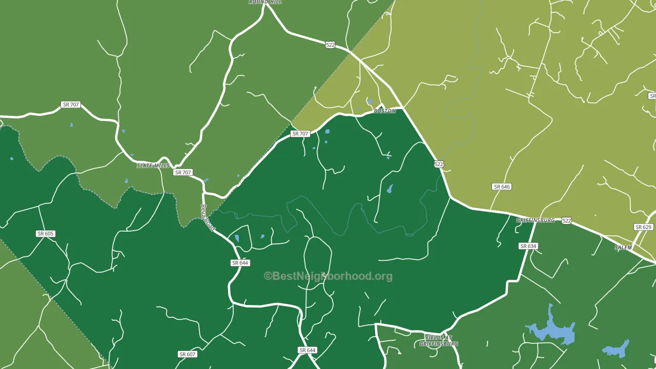 Boston, VA block-group voter-turnout map