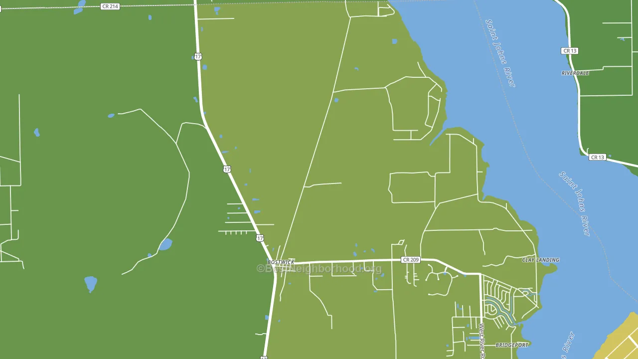 Bostwick, FL block-group voter-turnout map
