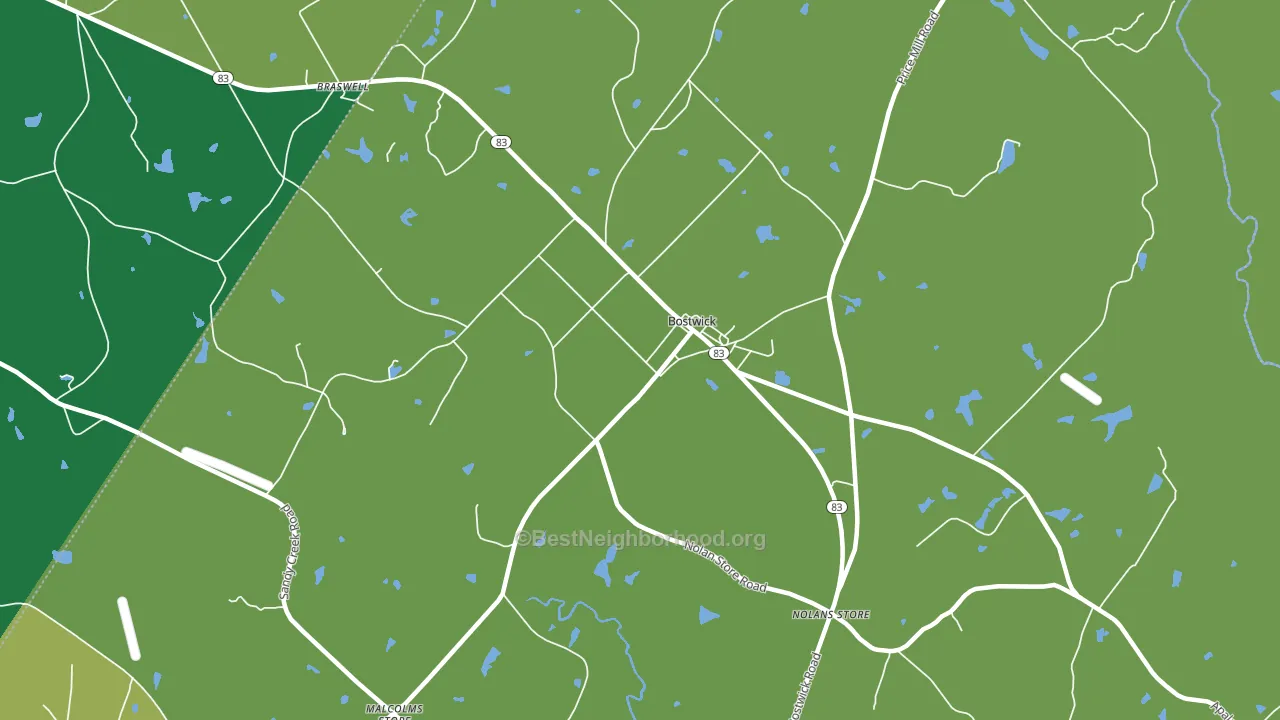 Bostwick, GA block-group voter-turnout map
