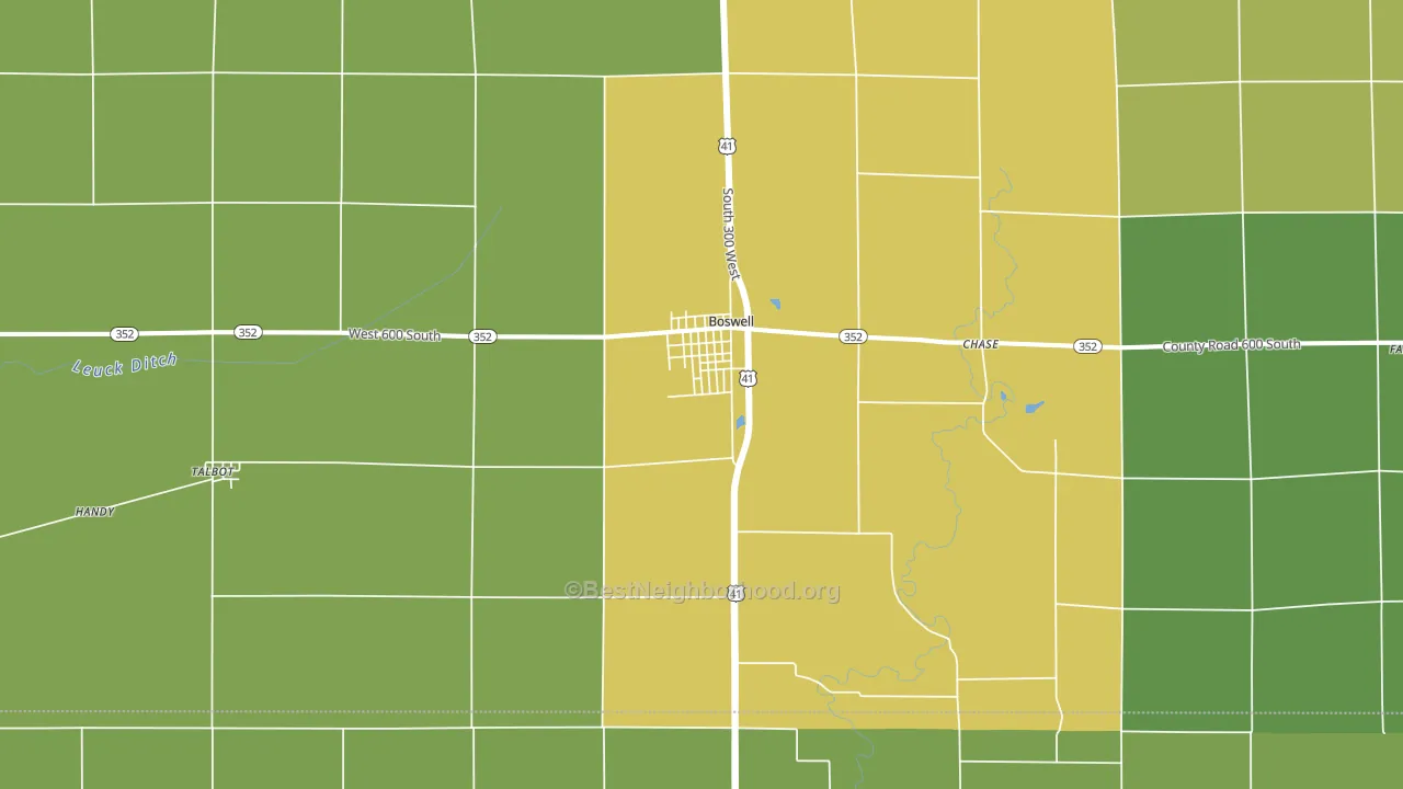Boswell, IN block-group voter-turnout map