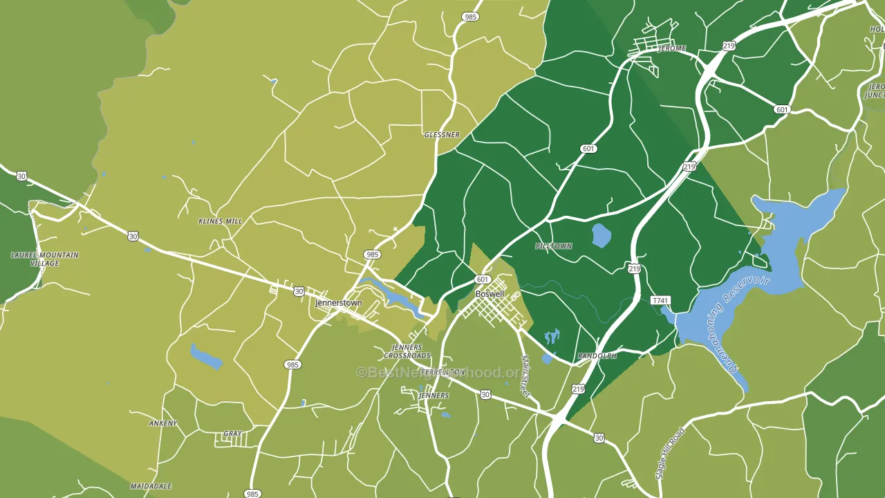 Boswell, PA block-group voter-turnout map