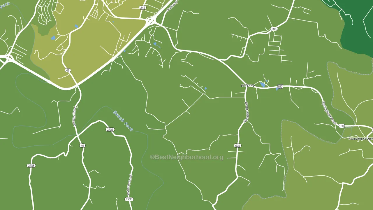Botland, KY block-group voter-turnout map