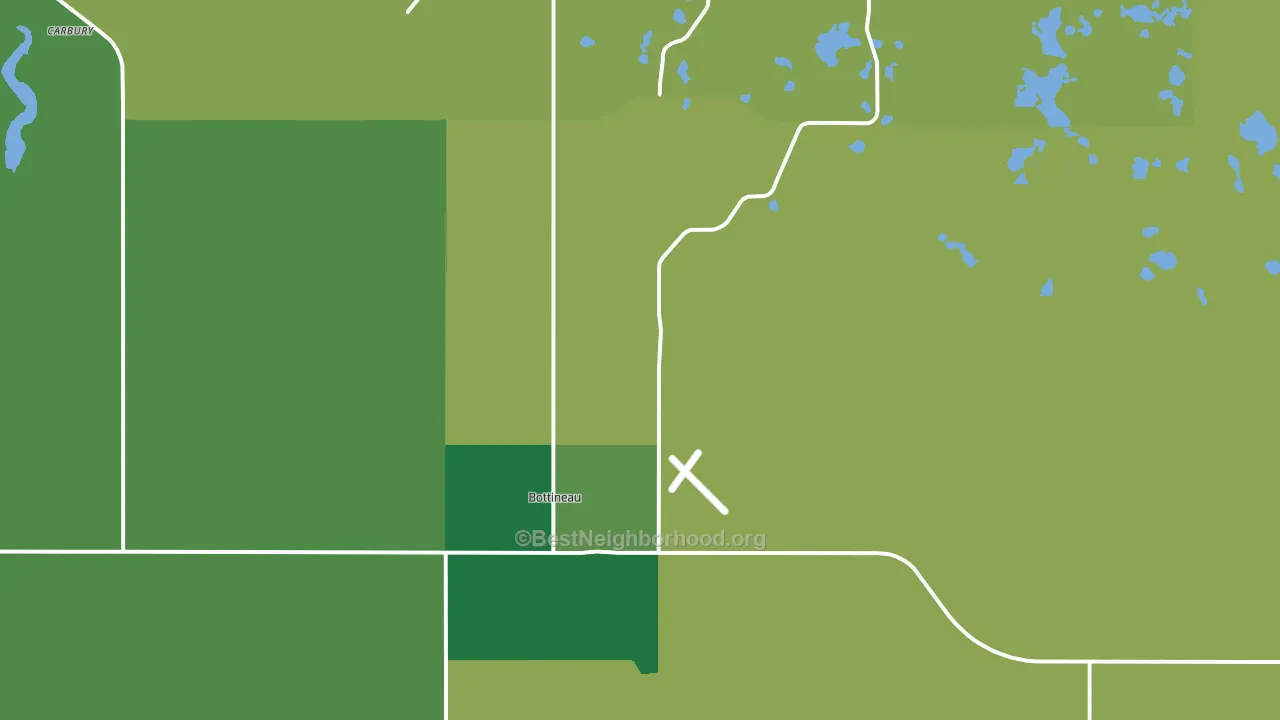 Bottineau, ND block-group voter-turnout map