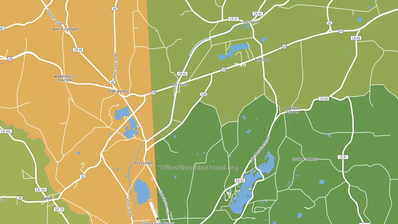Bouckville, NY block-group voter-turnout map