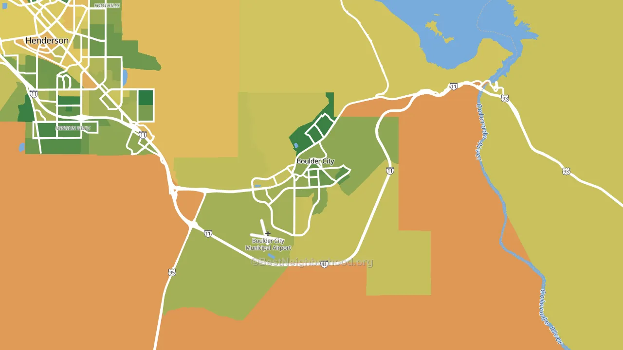 Boulder City, NV block-group voter-turnout map