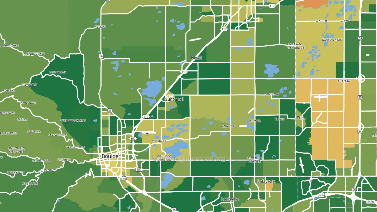 Boulder County, CO block-group voter-turnout map