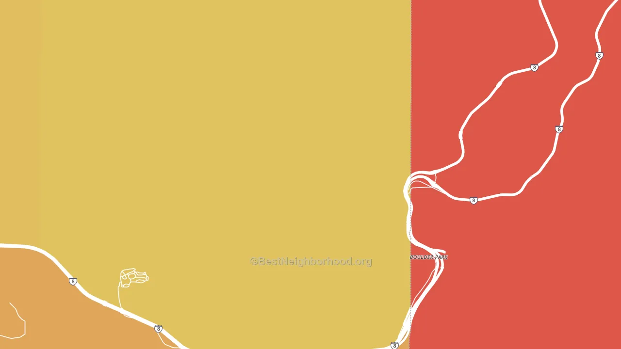 Boulder Park, CA block-group voter-turnout map