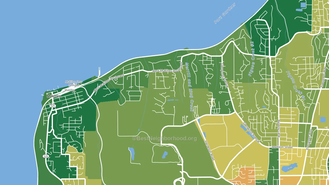 Boulevard Bluffs, Everett, WA block-group voter-turnout map
