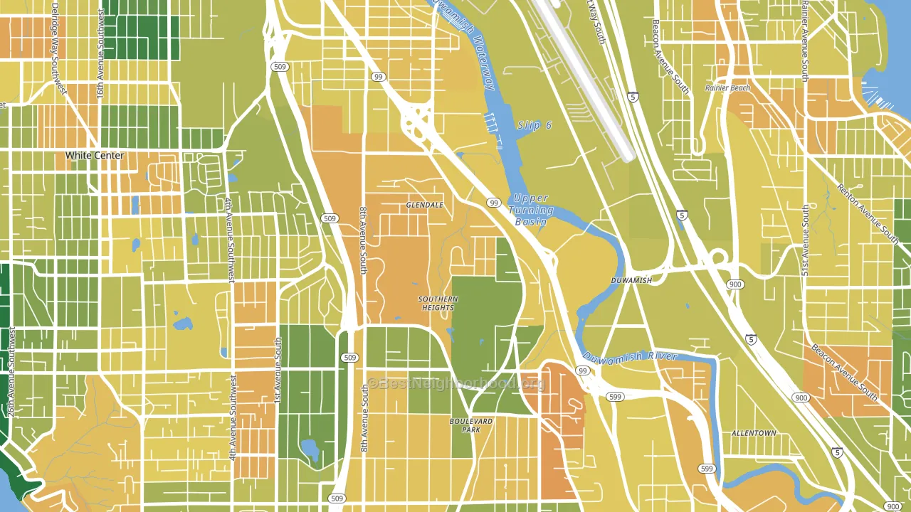 Boulevard Park, WA block-group voter-turnout map