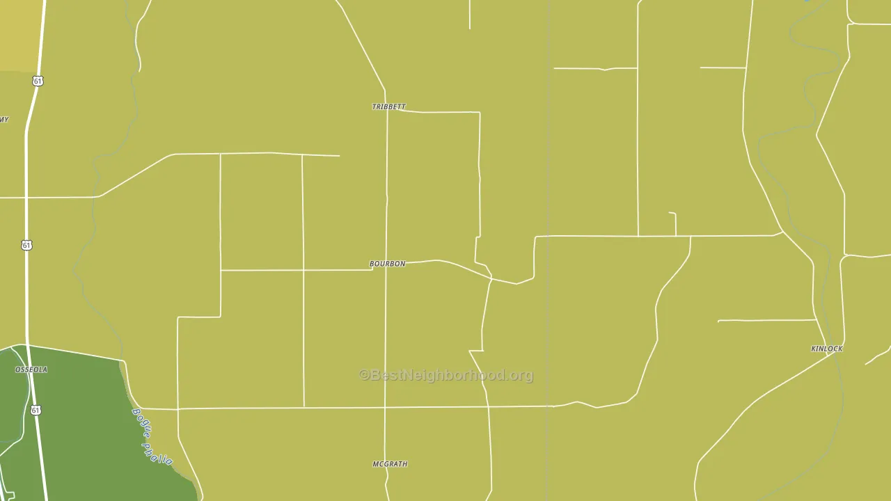 Bourbon, MS block-group voter-turnout map