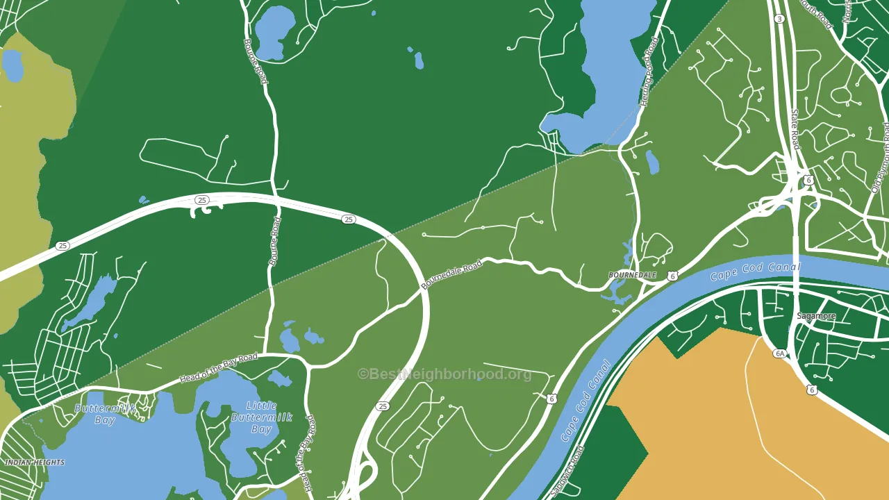 Bournedale, MA block-group voter-turnout map