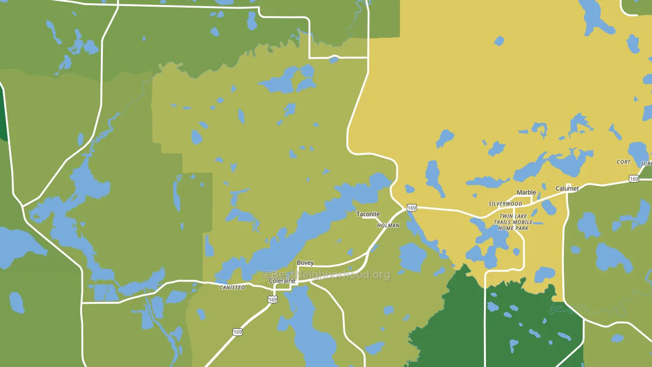 Bovey, MN block-group voter-turnout map
