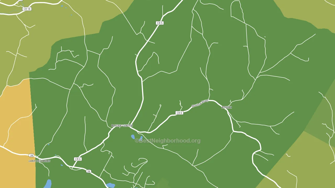 Bovina Center, NY block-group voter-turnout map