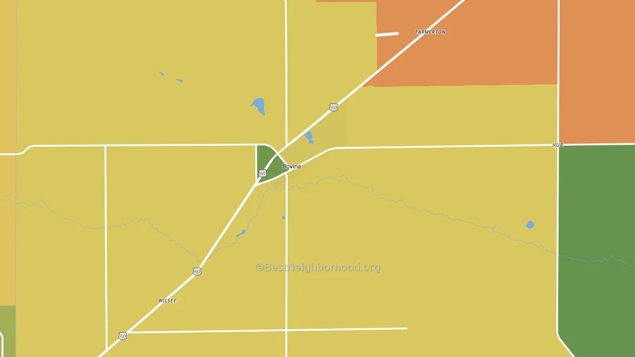 Bovina, TX block-group voter-turnout map