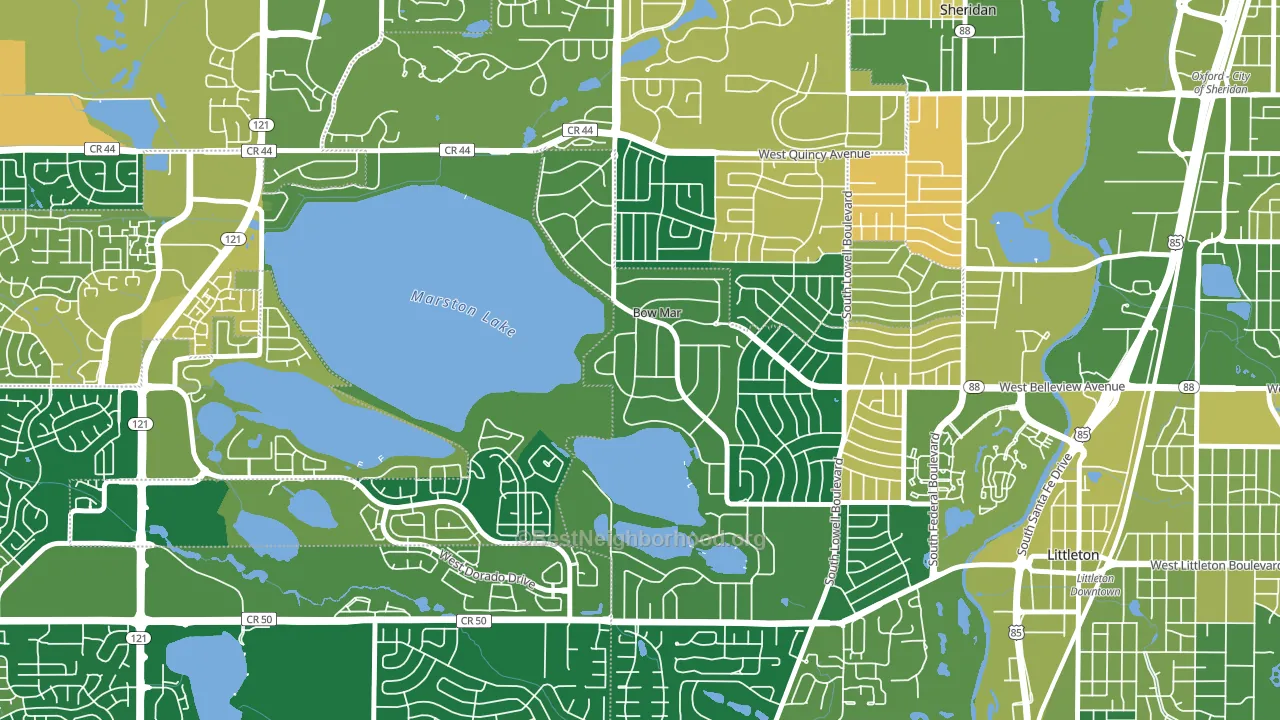 Bow Mar, CO block-group voter-turnout map