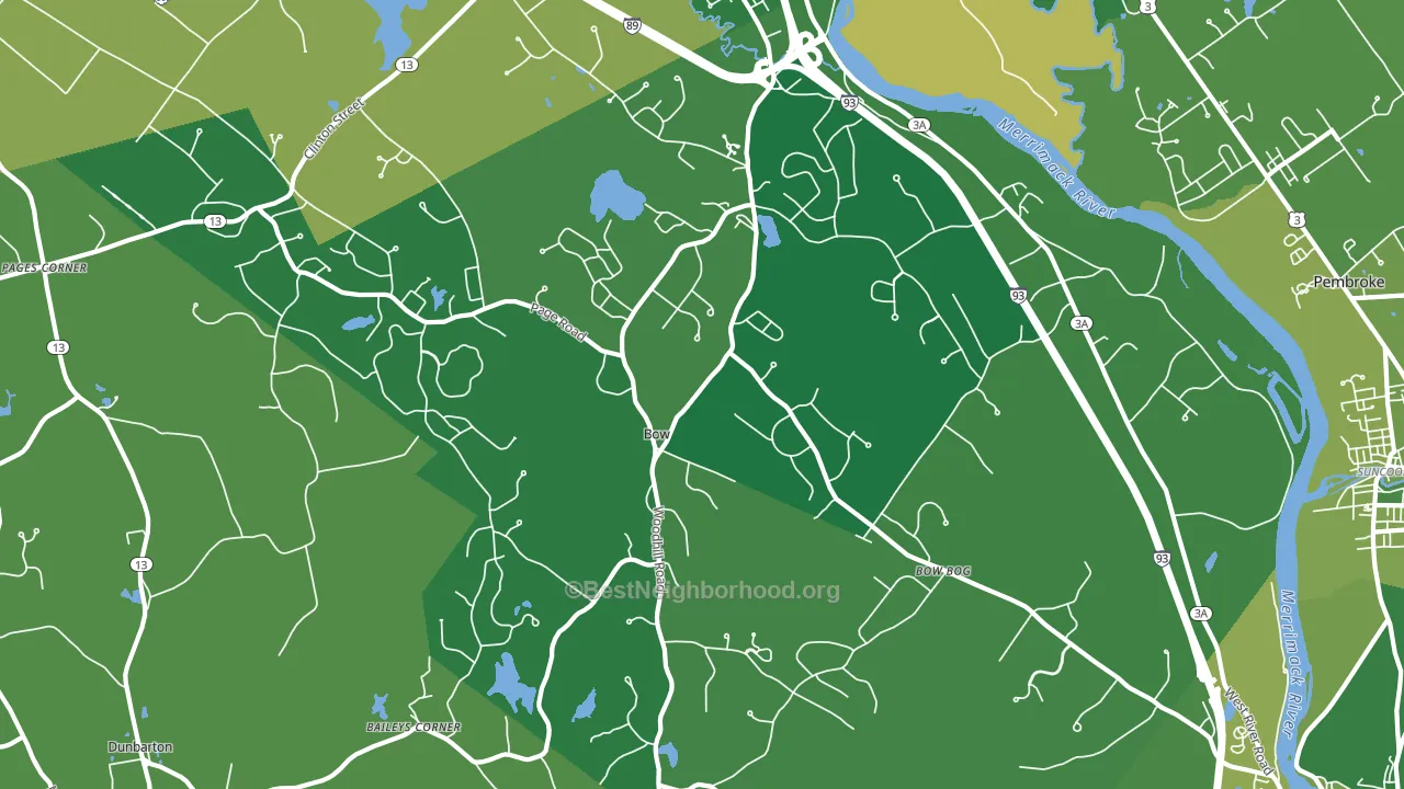 Bow, NH block-group voter-turnout map