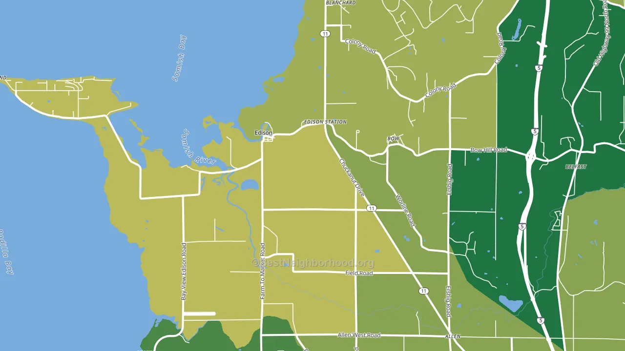 Bow, WA block-group voter-turnout map
