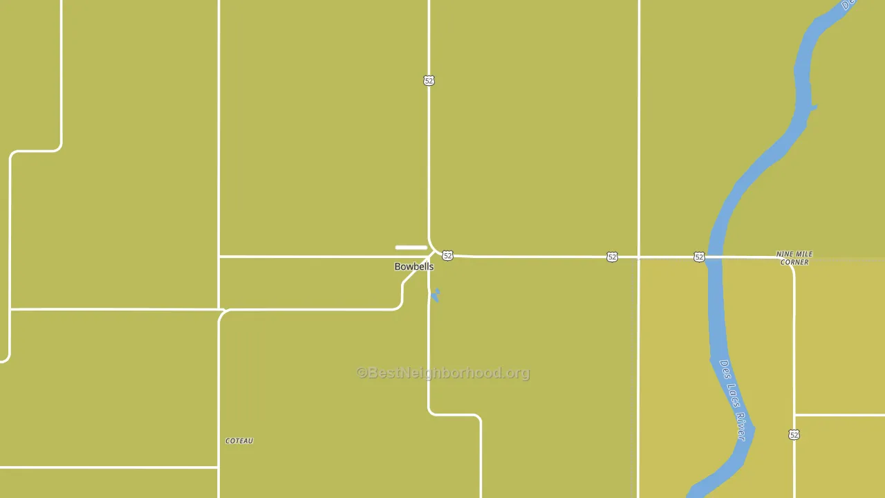 Bowbells, ND block-group voter-turnout map