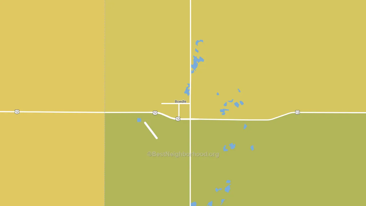Bowdle, SD block-group voter-turnout map