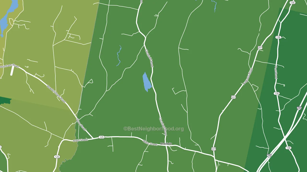Bowdoin, ME block-group voter-turnout map
