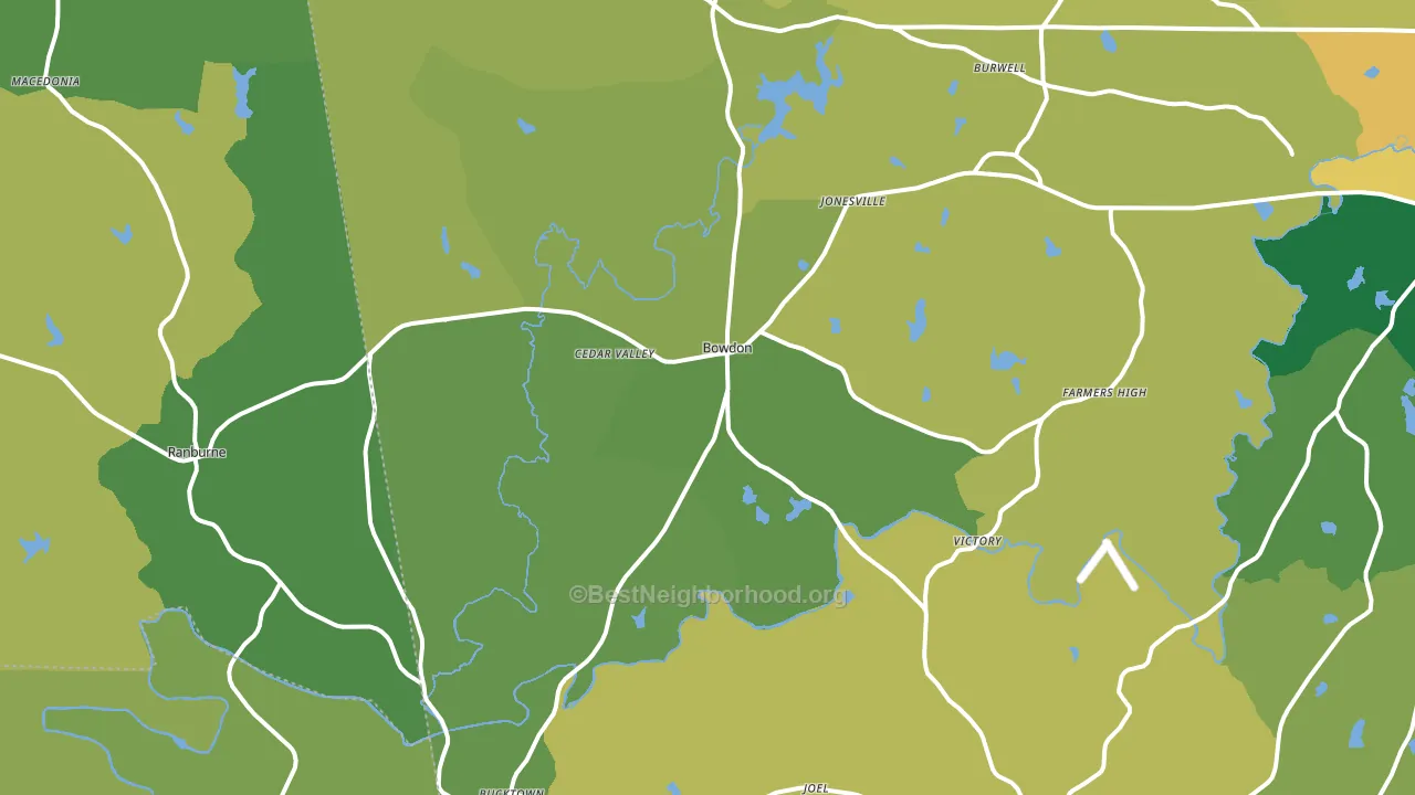 Bowdon, GA block-group voter-turnout map