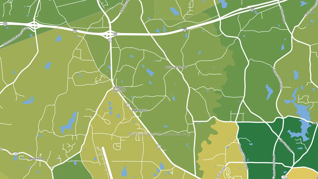Bowdon Junction, GA block-group voter-turnout map