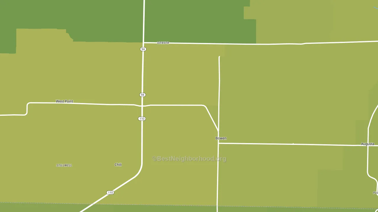 Bowen, IL block-group voter-turnout map