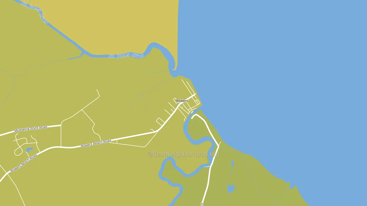 Bowers, DE block-group voter-turnout map