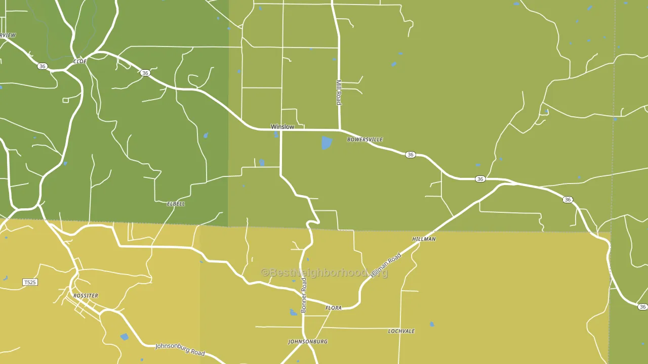 Bowersville, PA block-group voter-turnout map