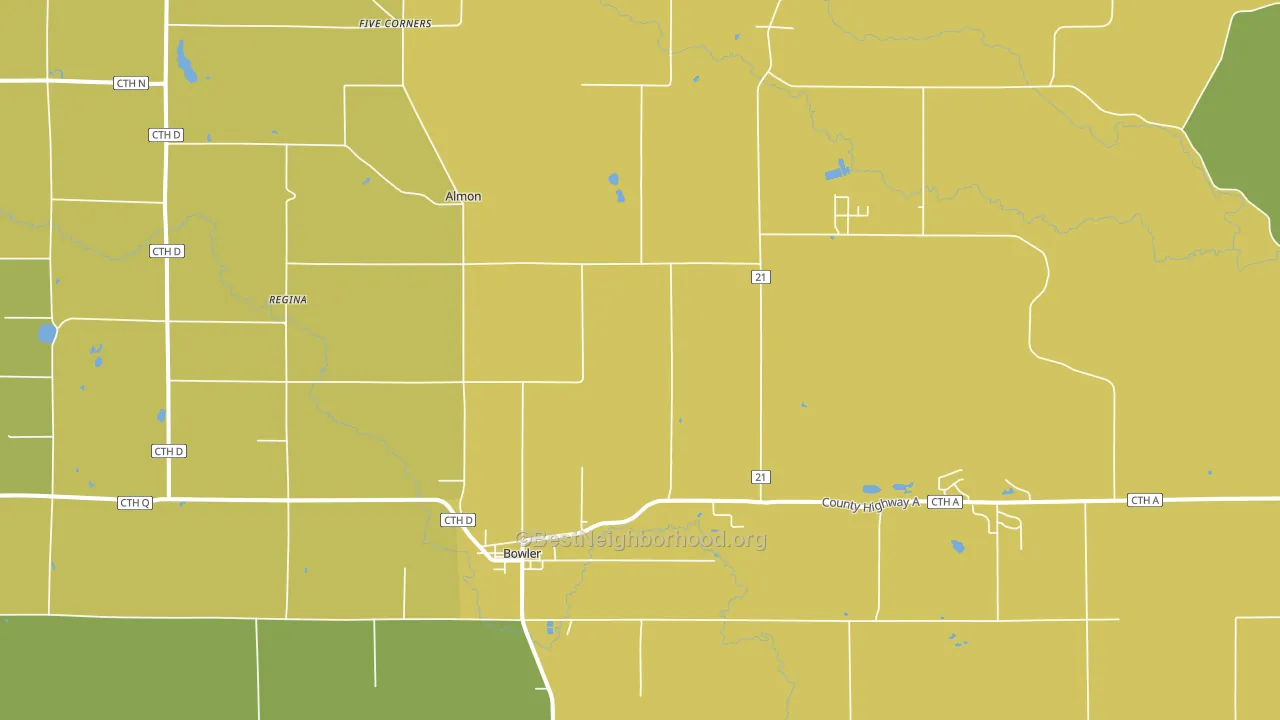 Bowler, WI block-group voter-turnout map