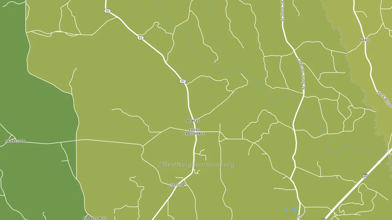 Bowles, AL block-group voter-turnout map