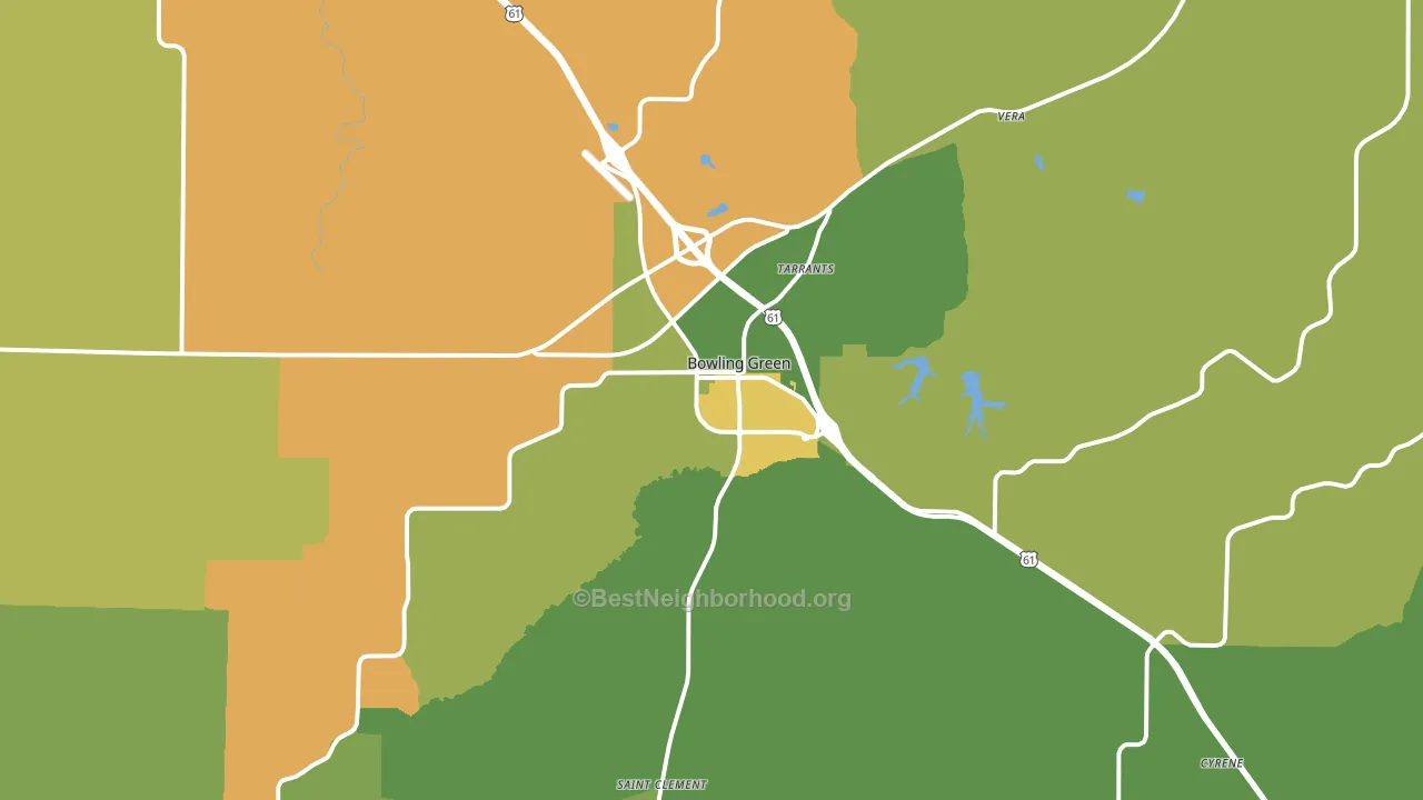 Bowling Green, MO block-group voter-turnout map
