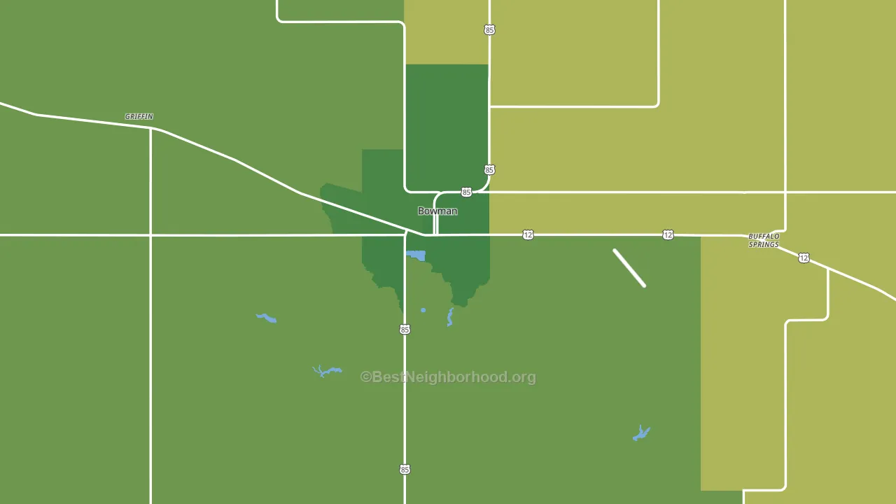 Bowman County, ND block-group voter-turnout map
