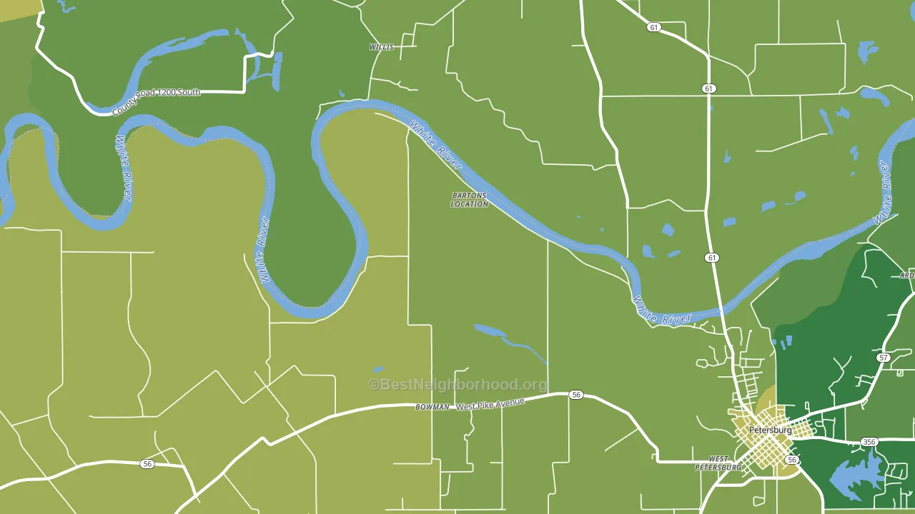 Bowman, IN block-group voter-turnout map