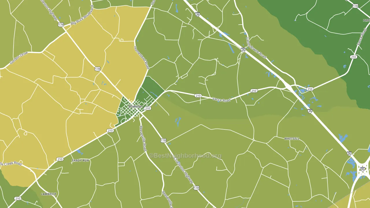 Bowman, SC block-group voter-turnout map