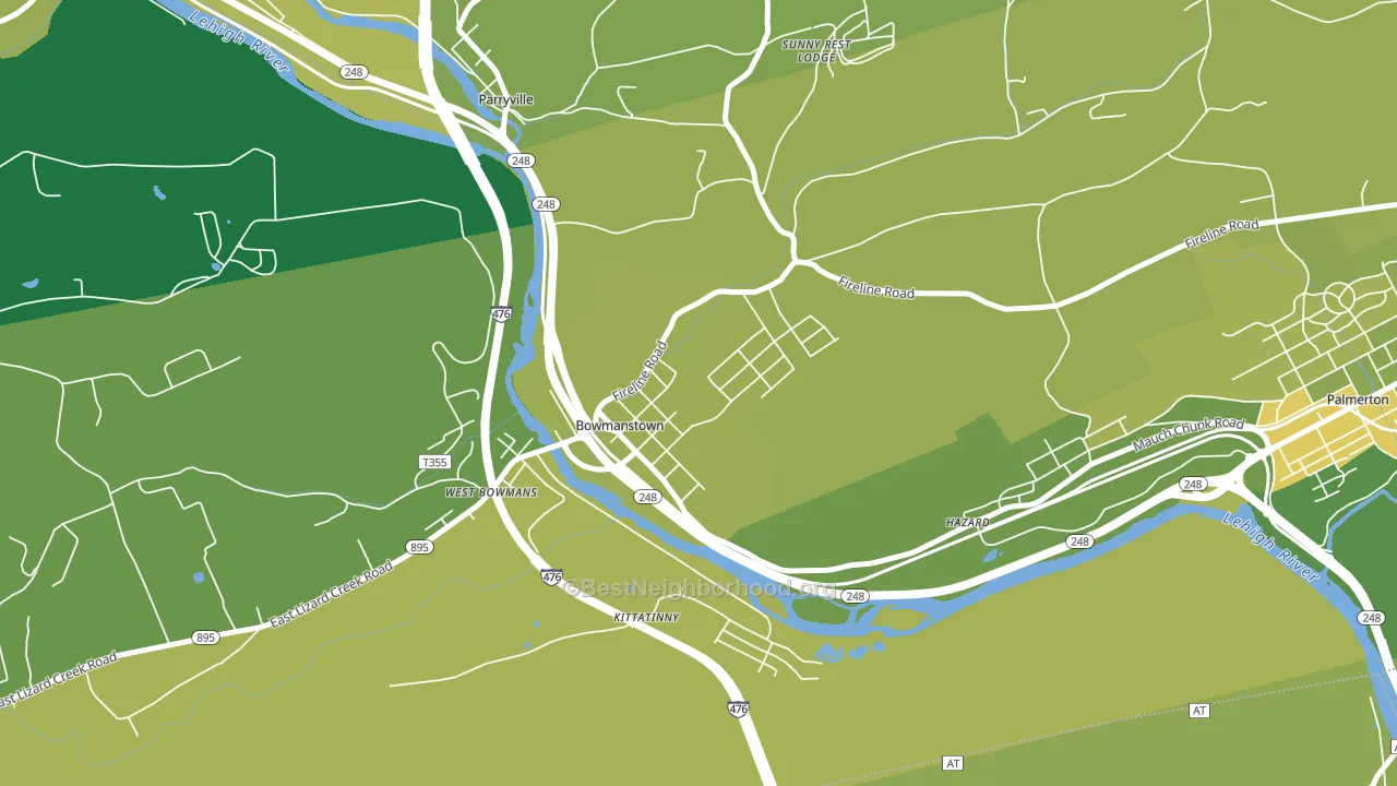 Bowmanstown, PA block-group voter-turnout map