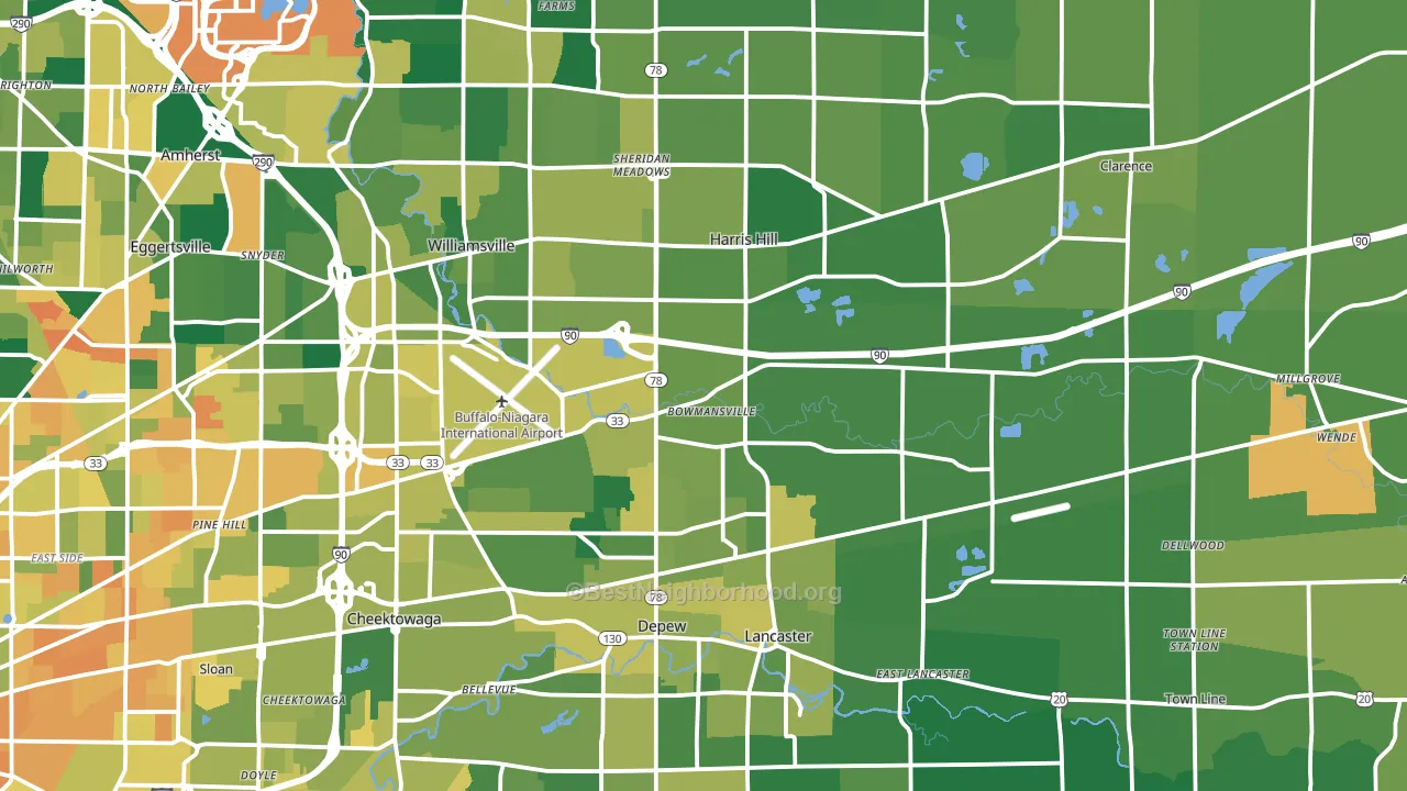 Bowmansville, NY block-group voter-turnout map