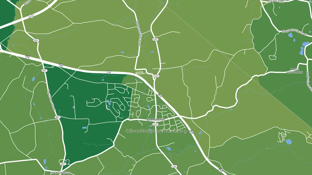 Bowmansville, PA block-group voter-turnout map