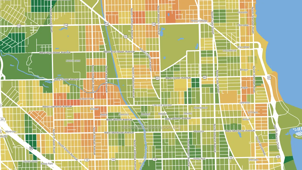 Bowmanville, Chicago, IL block-group voter-turnout map