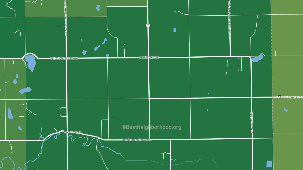 Bowne Center, MI block-group voter-turnout map