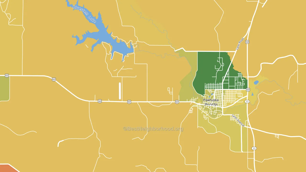 Bowring, OK block-group voter-turnout map