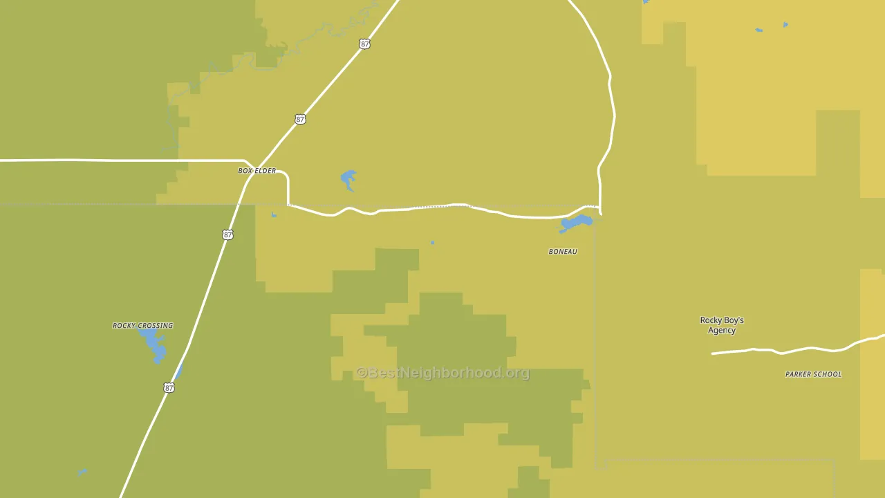 Box Elder, MT block-group voter-turnout map