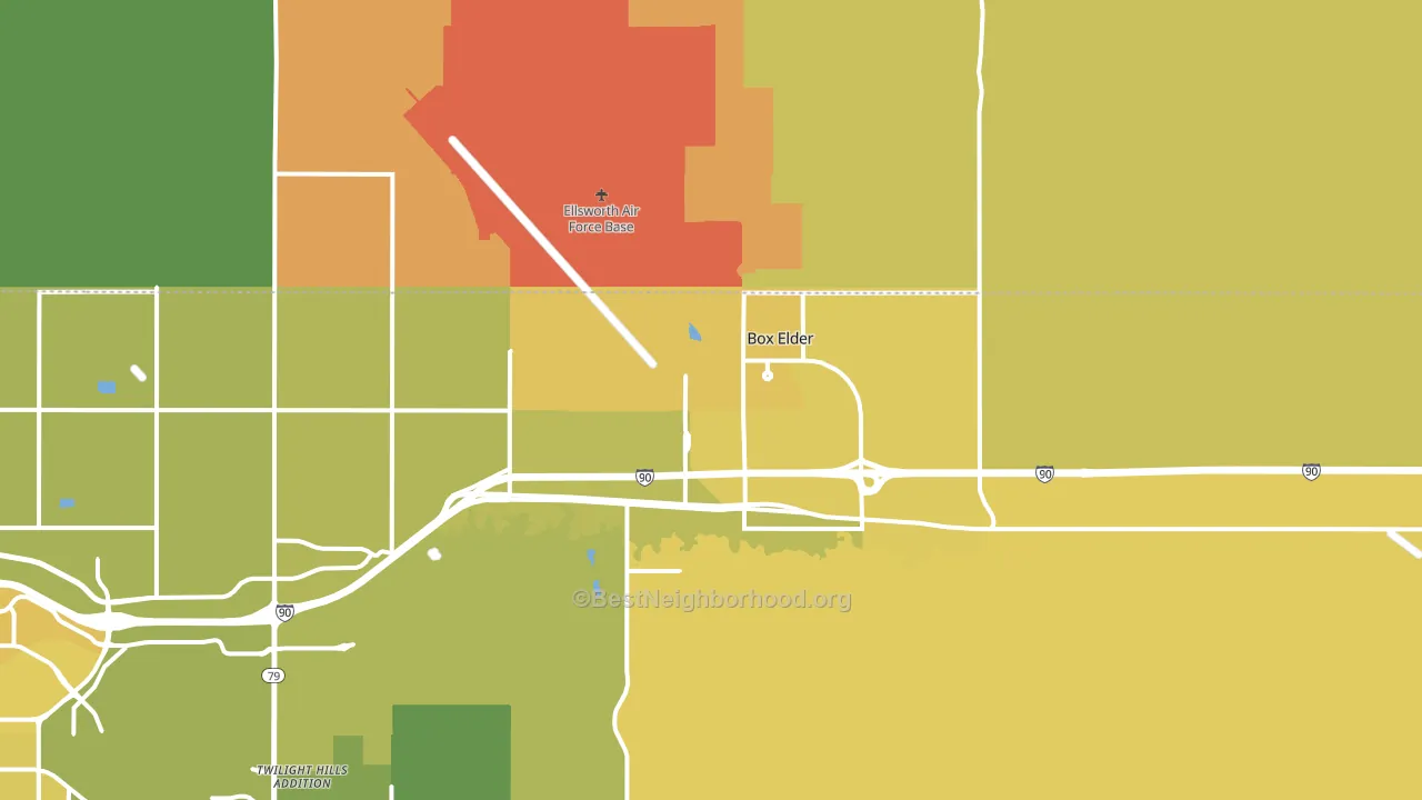 Box Elder, SD block-group voter-turnout map