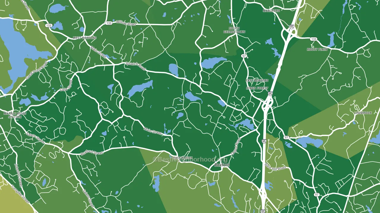 Boxford, MA block-group voter-turnout map