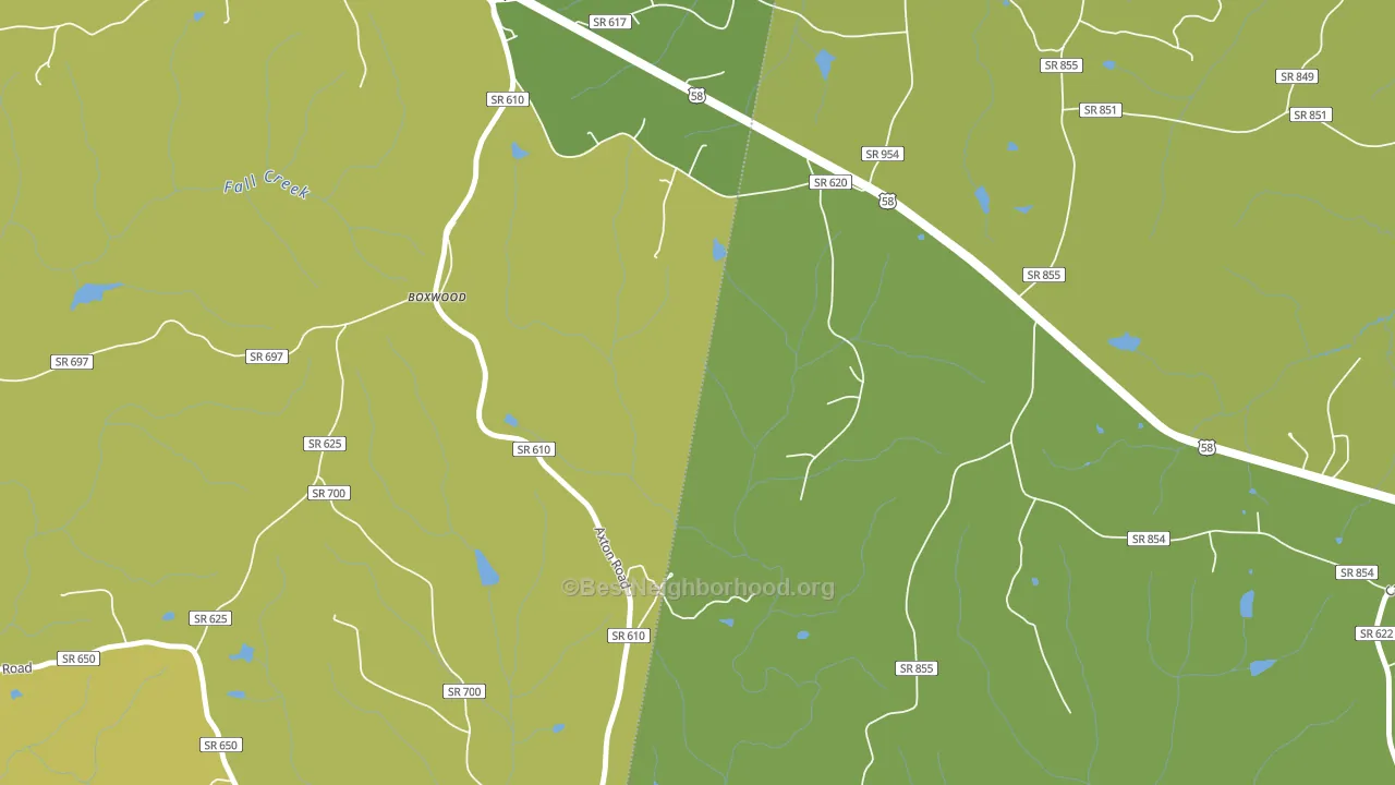 Boxwood, VA block-group voter-turnout map