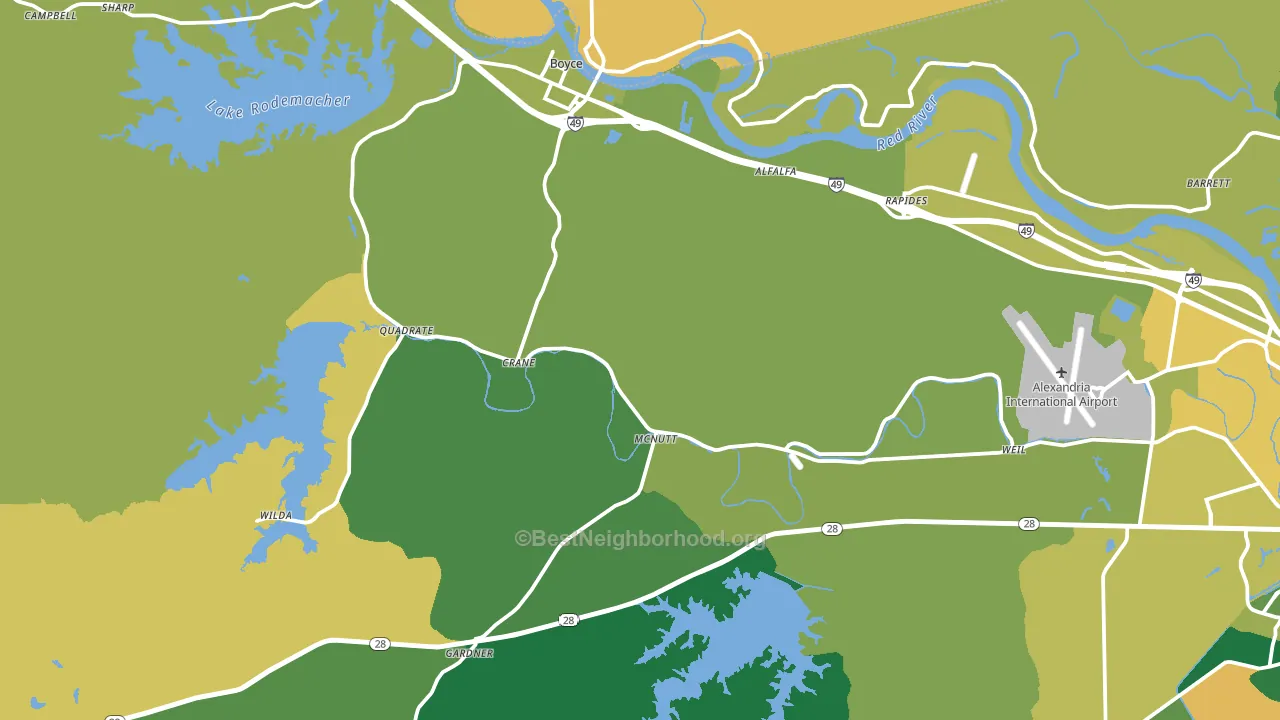 Boyce, LA block-group voter-turnout map