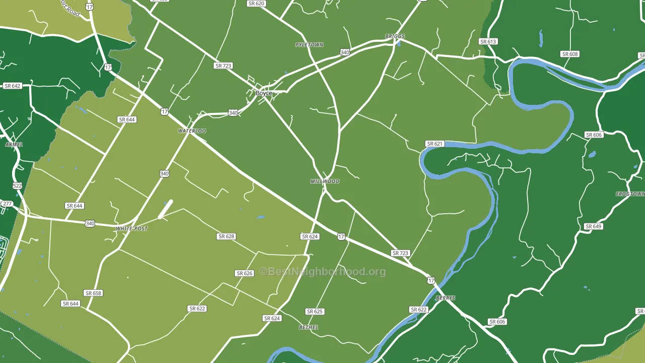Boyce, VA block-group voter-turnout map