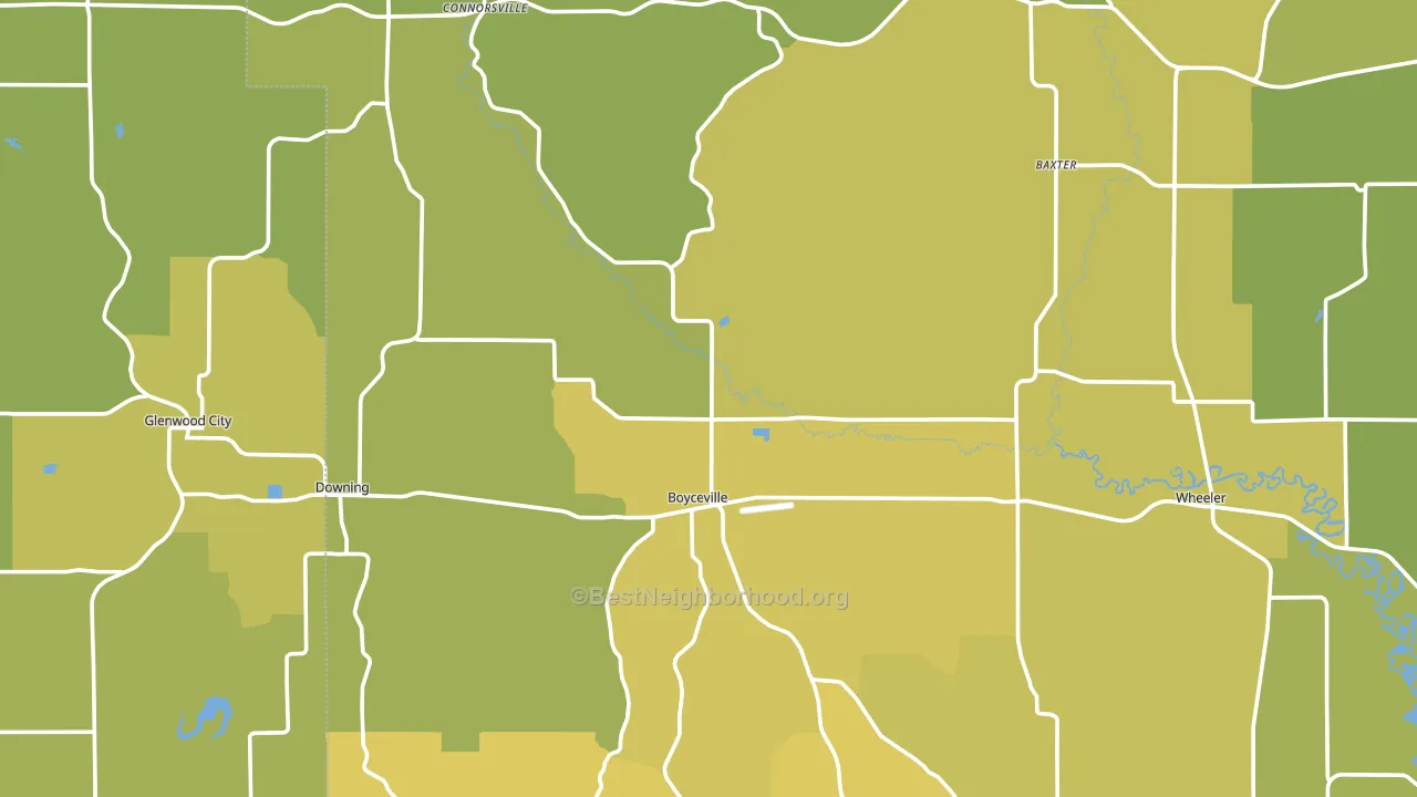 Boyceville, WI block-group voter-turnout map