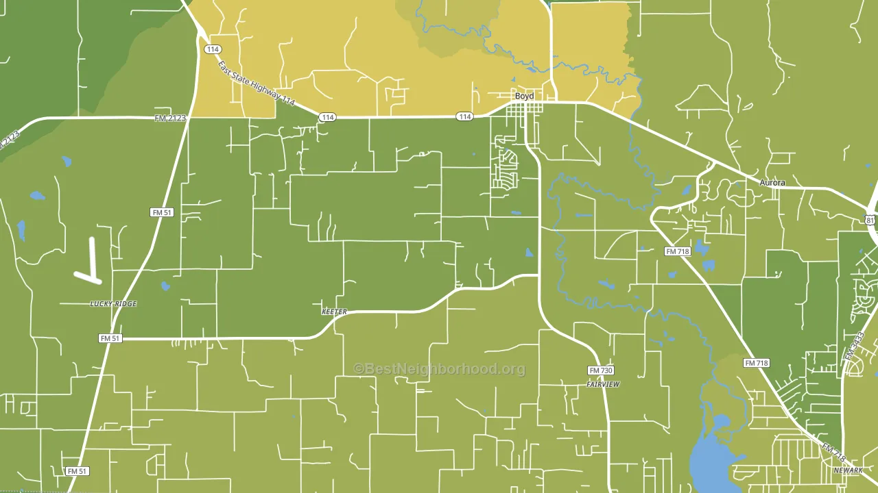 Boyd, TX block-group voter-turnout map